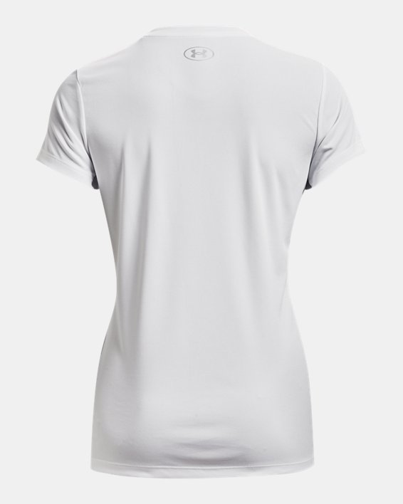 Women's UA Velocity Wordmark V-Neck Short Sleeve, White, pdpMainDesktop image number 5